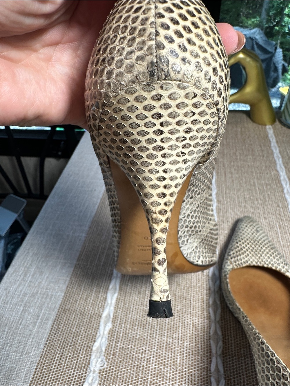 *VINTAGE YVES SAINT LAURENT YSL PYTHON LEATHER SNAKESKIN HEELS* - Picture 7 of 11